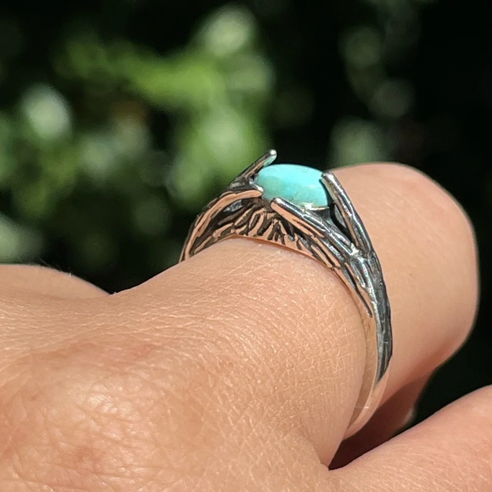 Sterling silver‎ 925 stamped adjustable turquoise ring